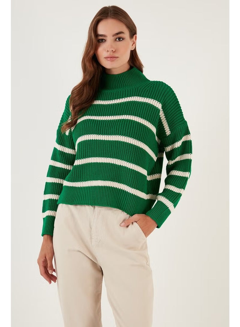 Lela Striped Stand Collar Winter Sweater Women's Sweater 4616118 - Image 3