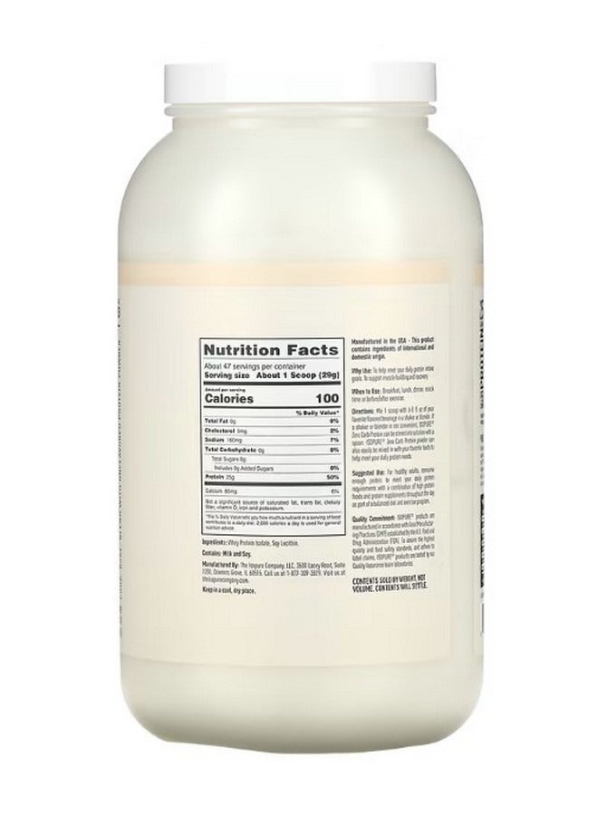 آيزوبيور Zero Carb Protein Powder Unflavored 3 lb 1.36 kg - Image 2