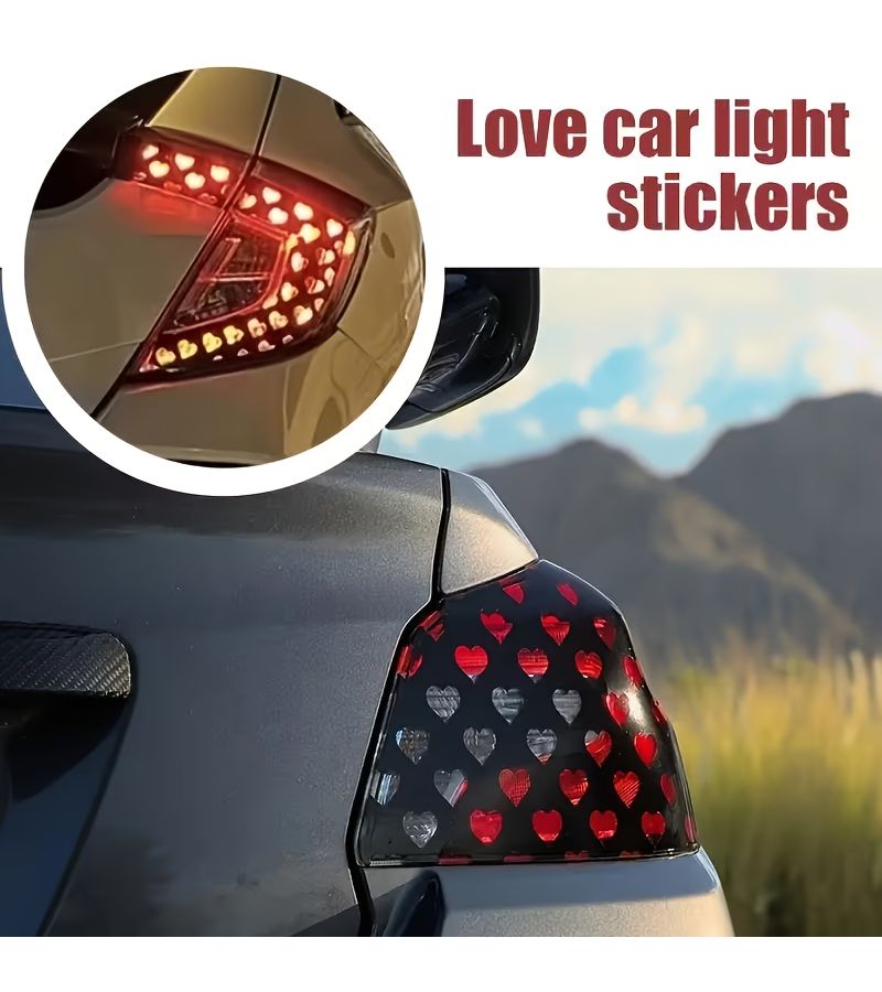 Black 1PC Waterproof Heart Shaped Car Sticker Easy Install Sunscreen - Image 1