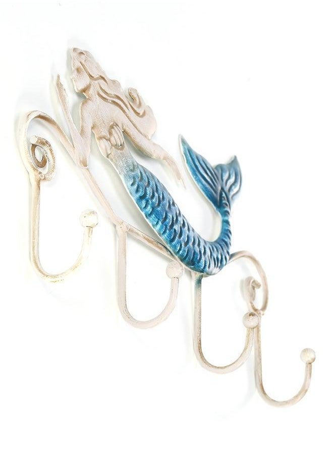 TOOARTS Iron Mermaid Wall Hook Blue/White 95grams  - Image 2