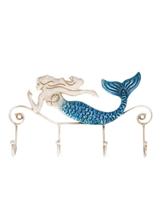 TOOARTS Iron Mermaid Wall Hook Blue/White 95grams  - Image 1