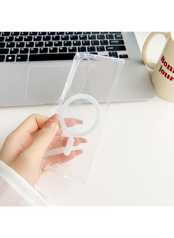 Magnetic Clear Case for Samsung Galaxy Z Fold 3, Compatible with MagSafe Card Wallet and Wireless Charger, Transparent Shockproof and Drop-Proof Hard PC Phone Cover - Image 5