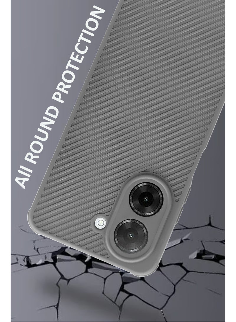 NAFCO Self Designed Grippy Silicone Back Cover With Corner Protection Compitable For Redmi A5 - Grey - Image 4