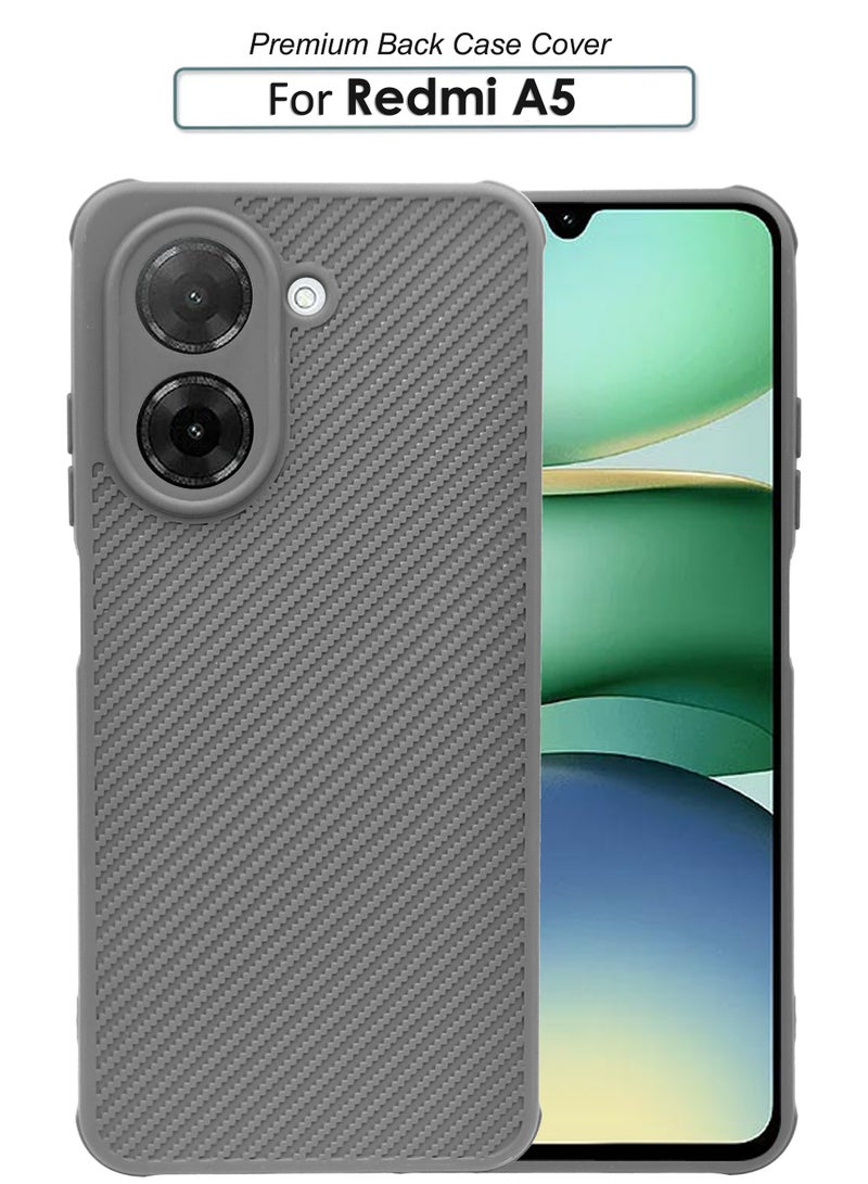 NAFCO Self Designed Grippy Silicone Back Cover With Corner Protection Compitable For Redmi A5 - Grey - Image 1