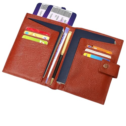 ABYS Genuine Leather Bombay Brown Wallet ||Passport Holder Wallet||Business Card Cases||Credit & Debit Card Holder with Loop Closure for Men and Women - Image 4