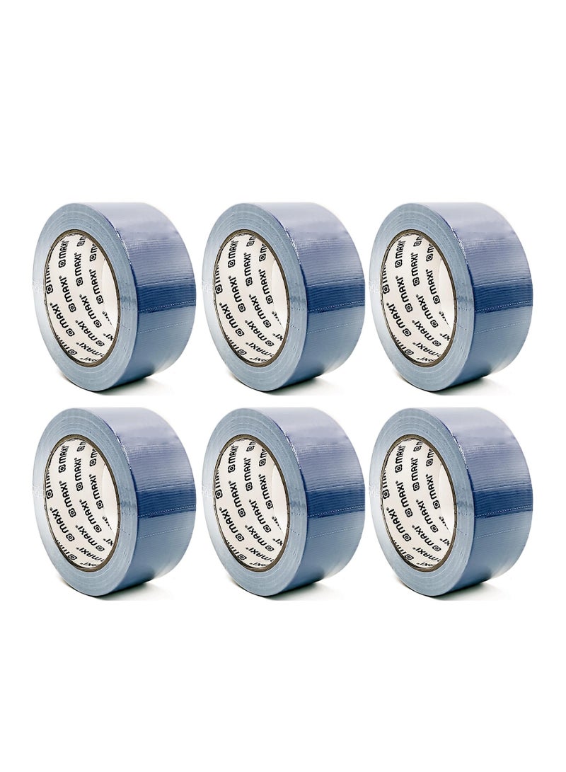 Maxi 6-Piece Two Inch Wide Cloth Tape Blue With 25 Yards Length - Image 1