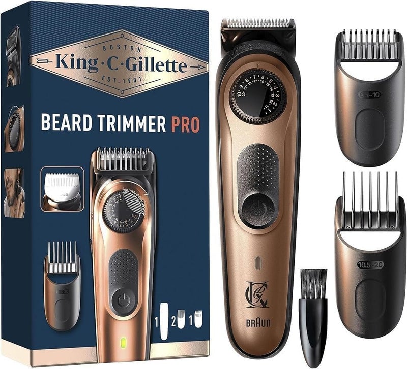كينج سي جيليت ماكينة حلاقة اللحية الكهربائية للرجال من King C. Gillette PRO، قرص دقيق مع 40 طولًا، شفرات معدنية حادة متينة، رأس ومشط قابل للغسل، ماكينة حلاقة فائقة الدقة - Image 1