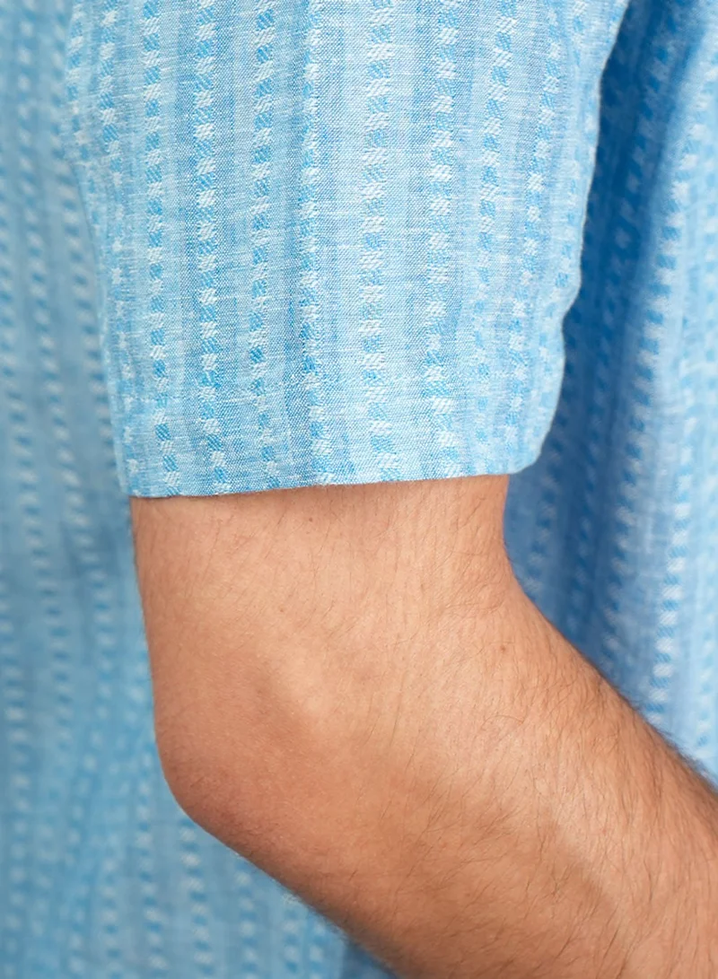 GIORDANO  Men’s Relaxed Linen Cotton Short Sleeve Button Shirt for Men | Best Price UAE