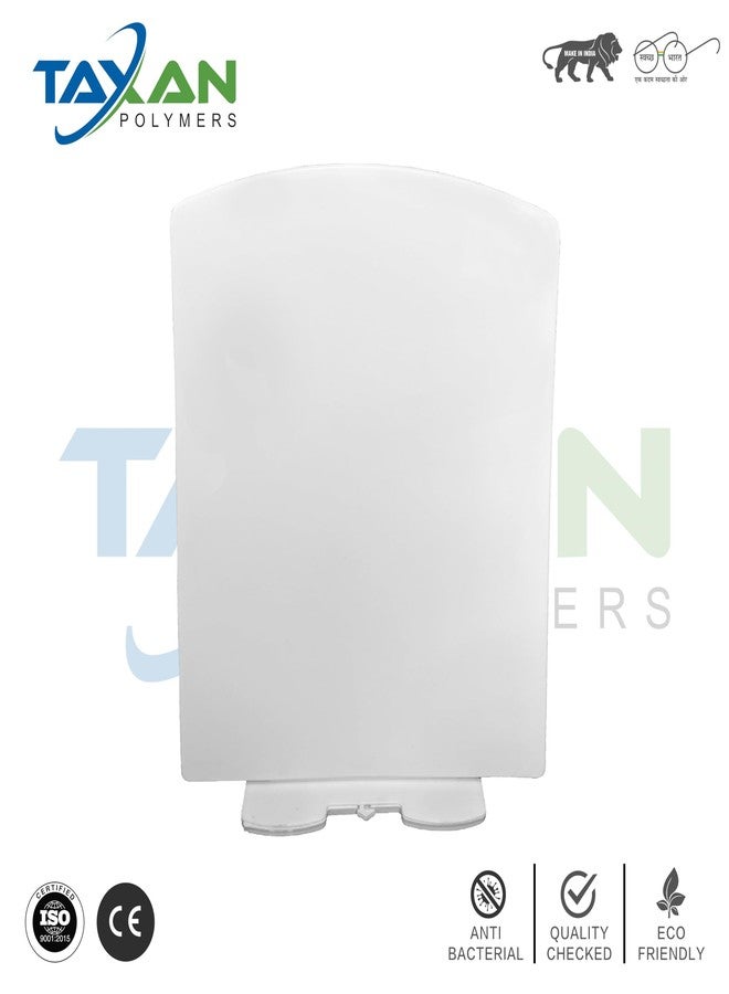 TAXAN POLYMERS غطاء مقعد المرحاض البلاستيكي من تاكسان مزود بآلية إغلاق ناعمة - غطاء مقعد المرحاض المربع - بتصميم أنيق وسهل التركيب مع طقم التركيب (44 سم × 35 سم، أبيض) - Image 4