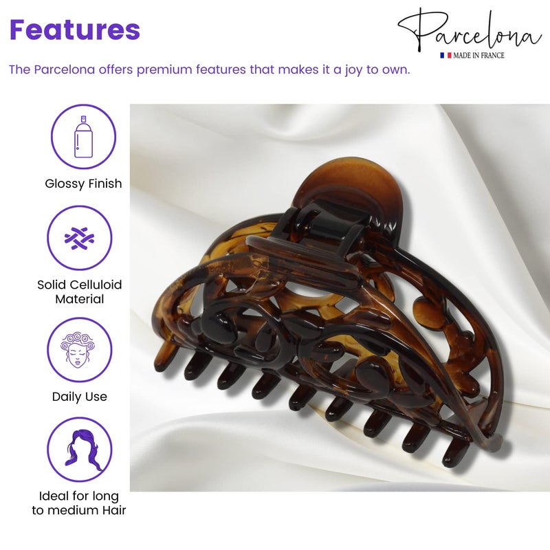 Parcelona New Jardin Celluloid Shell Jaw Hair Claw Clip - Image 2