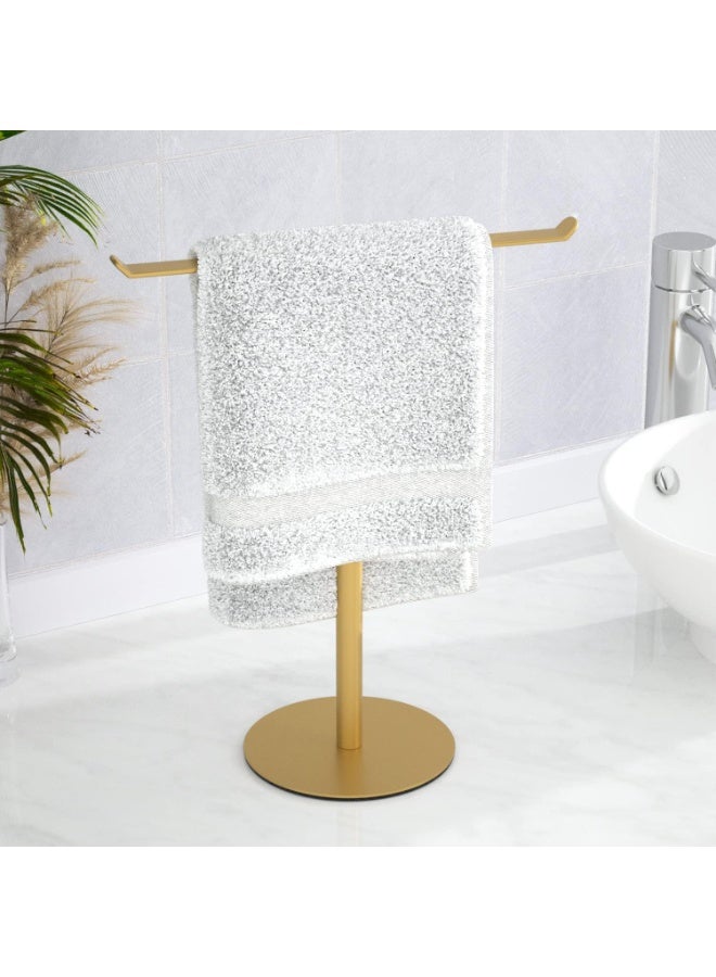 Gold Hand Towel Stand, T-Shape Hand Towel Holder for Bathroom, Display Fingertip Towel Holder Organizer and Bathroom Towel Racks,Kitchen Towel Rack - Image 1