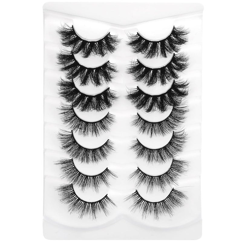 7 Pairs False Eyelashes Pack Full Natural Look Lashes Reusable Soft Makeup Extensions for Women Comfortable Charming Eye Enhancer - Image 1