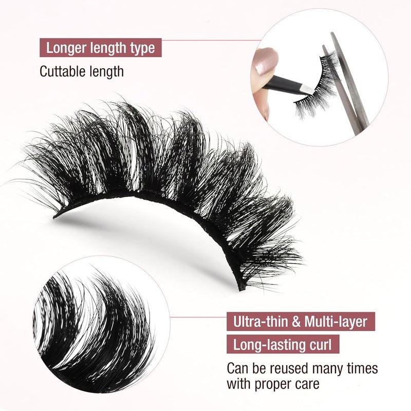 7 Pairs False Eyelashes Pack Full Natural Look Lashes Reusable Soft Makeup Extensions for Women Comfortable Charming Eye Enhancer - Image 2
