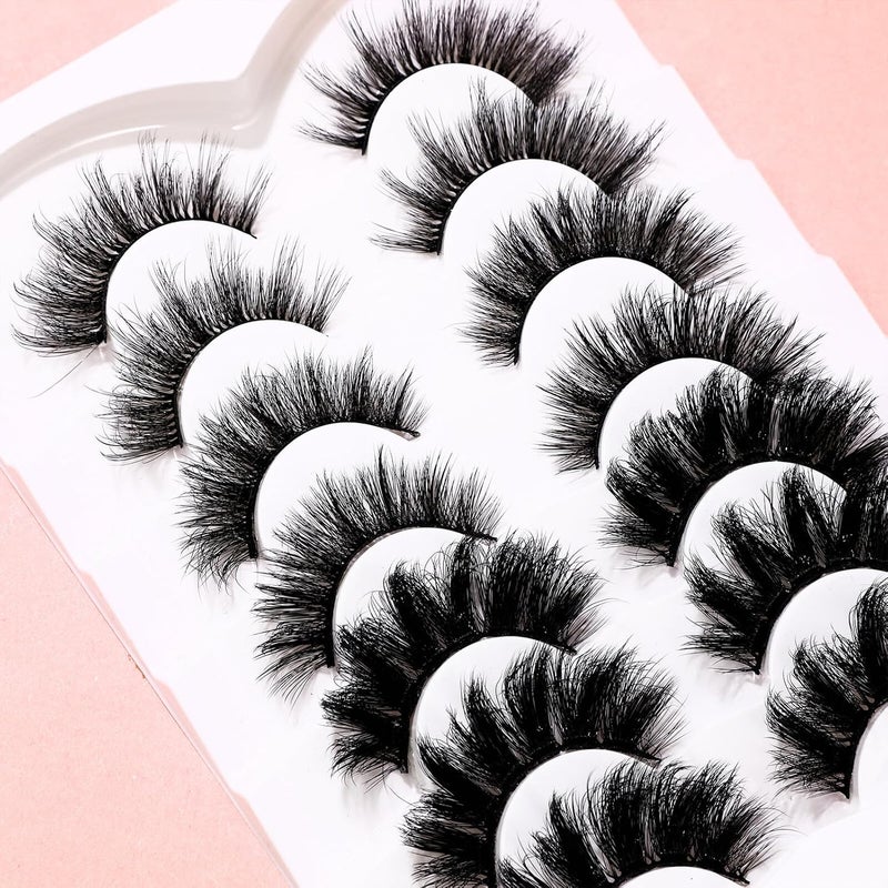 7 Pairs False Eyelashes Pack Full Natural Look Lashes Reusable Soft Makeup Extensions for Women Comfortable Charming Eye Enhancer - Image 3