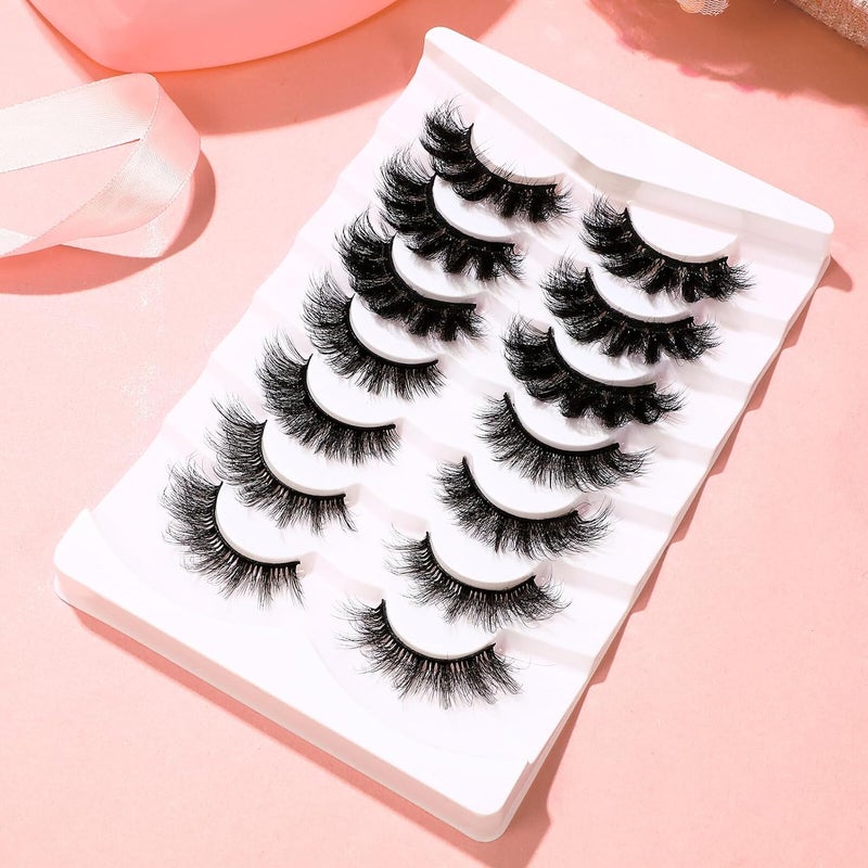 7 Pairs False Eyelashes Pack Full Natural Look Lashes Reusable Soft Makeup Extensions for Women Comfortable Charming Eye Enhancer - Image 4
