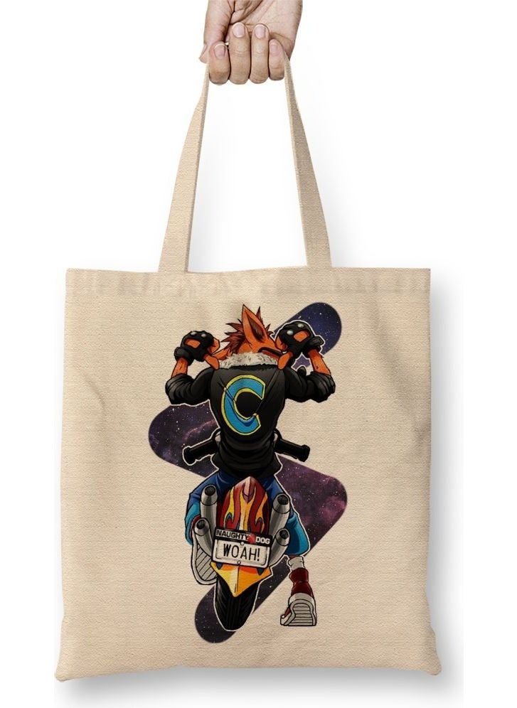 Baskı Dükkanı - Print Shop Crash Bandicoot Badass Tote Bag Long Handle - Image 1