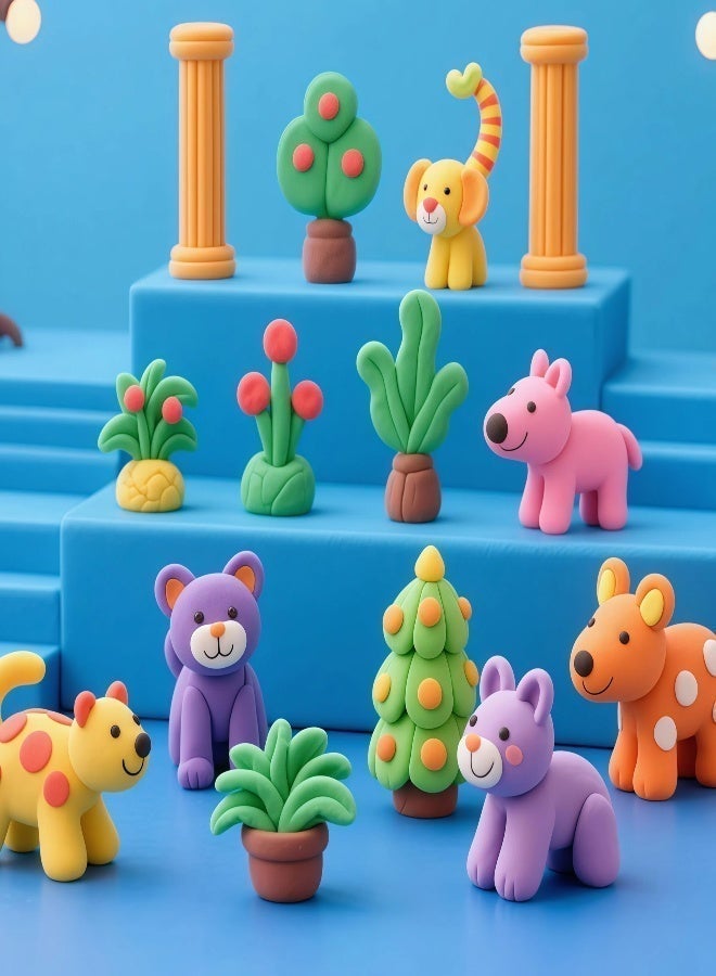 مجموعة ألعاب صلصال زغبي منفوش ومتنوع مكونة من 12 قطعة - view 4