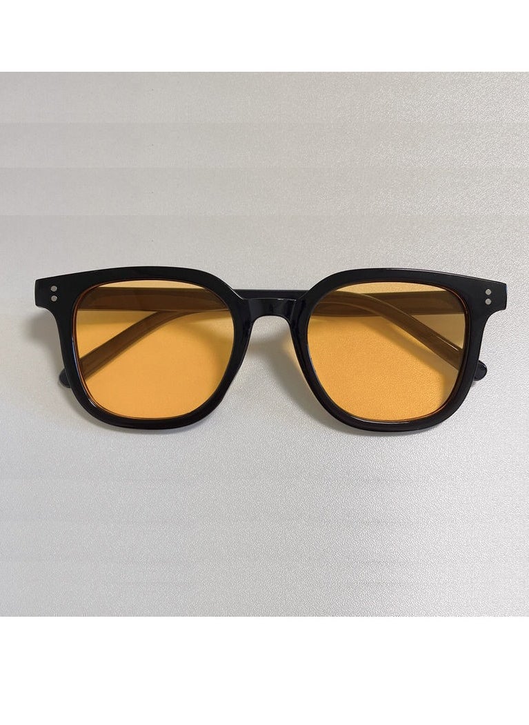 General Retro round sunglasses for men and women fashion colored UV400 sunglasses two point rice nail gradient color sunglasses summer plain sunglasses  - Image 1