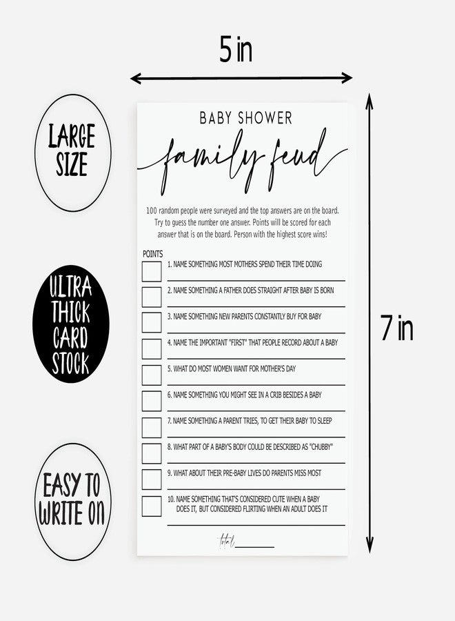 All-Ewired-Up All Ewired Up 50 Baby Shower Family Feud (50-Cards) Fun Baby Shower Game Activity, Gender Neutral Boy or Girl, Minimalist Script - Image 5