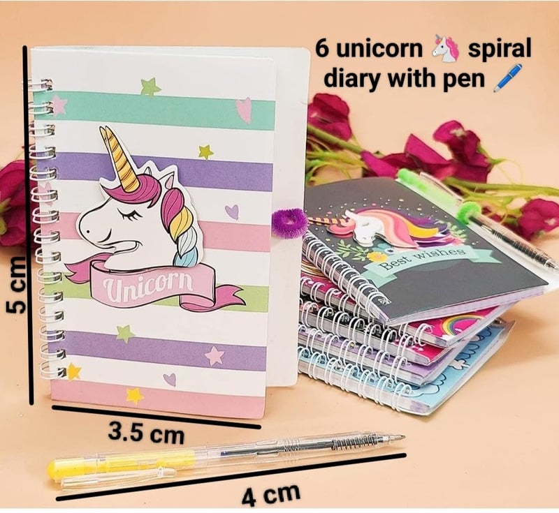 Tera13 Return Gifts BT21 Diary for Girls & Boys - Kids Notebook (6 pcs) - Cartoon Pen Birthday Gift Set, Multicolor - Image 4