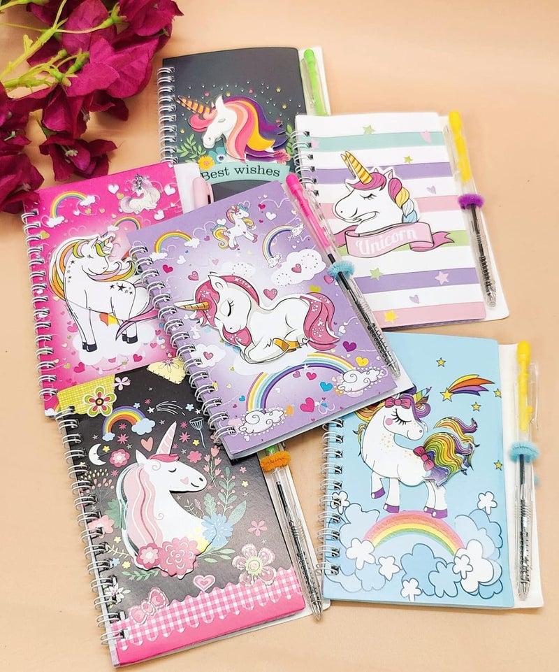 Tera13 Return Gifts BT21 Diary for Girls & Boys - Kids Notebook (6 pcs) - Cartoon Pen Birthday Gift Set, Multicolor - Image 3