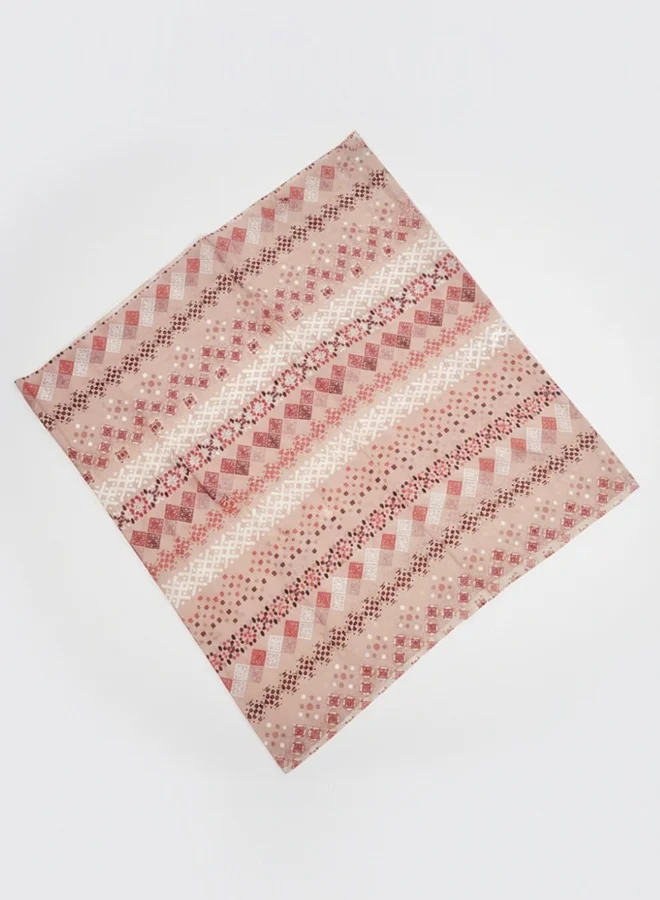 lamha abaya Rose Heritage Scarf – Chiffon with a Soft Geometric Pattern