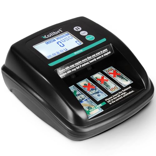 KOLIBRI Bishop Automatic Counterfeit Bill Detector Machine with 5 Advanced Counterfeit Detection Checks UV/MG/IR/Size/RGB - Fake Money Detector, LCD Screen, Easy to Use, Compact and Lightweight - Image 1