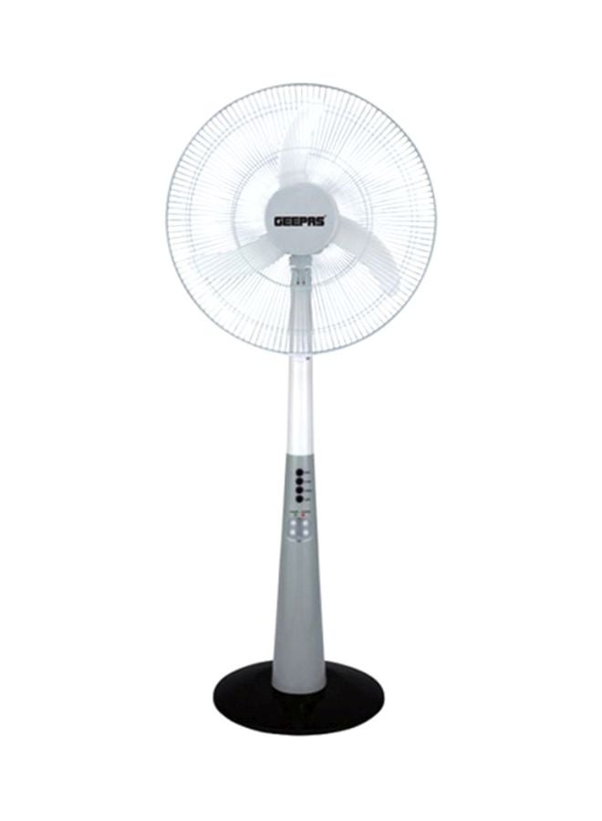 18" Rechargeable Fan, 4pcs LED Night Light| Standing Fan with 2 Speed Setting | Oscillating Fan for Home, Office, Restaurant, Commercial, Etc 40 W GF9385 White/Grey/Black