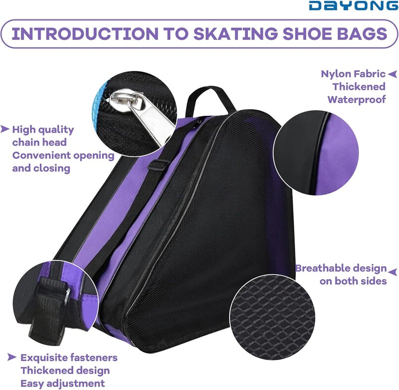 DAYONG Roller Skate Bags, Oxford Cloth Ice Inline Skates Bag with Adjustable Shoulder Strap for Kids and Adult, Large Capacity Skate Bag for Skates Shoes, Helmet Other Skate Accessories. - Image 3