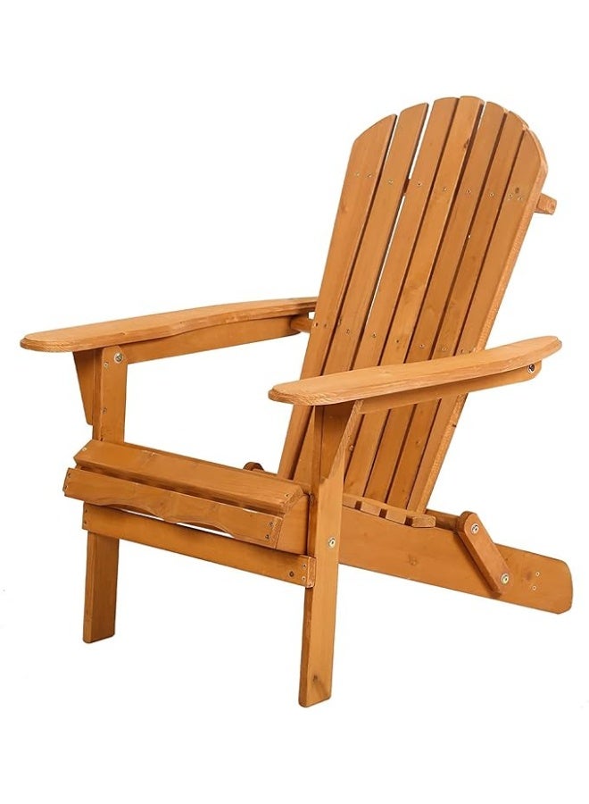 Folding Outdoor Adirondack Chair, Weather-Resistant Patio Lawn Chair, Space-Saving Foldable Garden Chair with Comfortable Wide Seat for Backyard, Balcony and Camping - Image 1