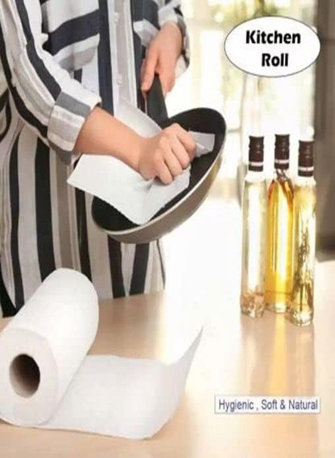 Magic Providers Highly Absorbent Strong Thick 4 Ply Kitchen Tissue Paper Roll | Towel Paper Roll | Big Size | Strong & Thick - 2 Rolls (65 Pulls Per Roll) Size 20 * 20cm - Image 4