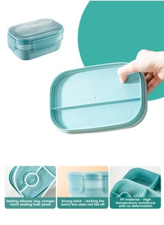 Perfii Multi-Layered Kids Lunch Box with Food Dividers for Easy Portioning, Microwave and Fridge Safe, BPA-Free, PP5 Material and Leak-Proof Silicone Seal  - Image 4