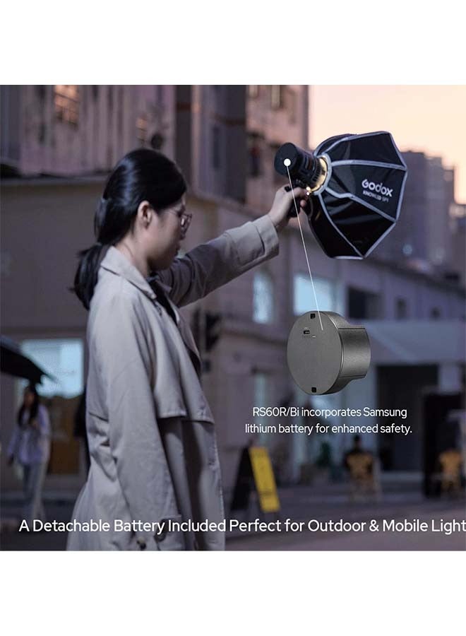 Godox RS60R RGB LED Monolight, Full Color Video Light Mini Continous Output Lighting Supports DMX/APP Control for Studio Live Streaming Video Recording (RS60R)