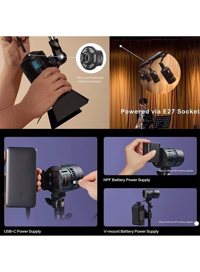 Godox RS60R RGB LED Monolight, Full Color Video Light Mini Continous Output Lighting Supports DMX/APP Control for Studio Live Streaming Video Recording (RS60R)