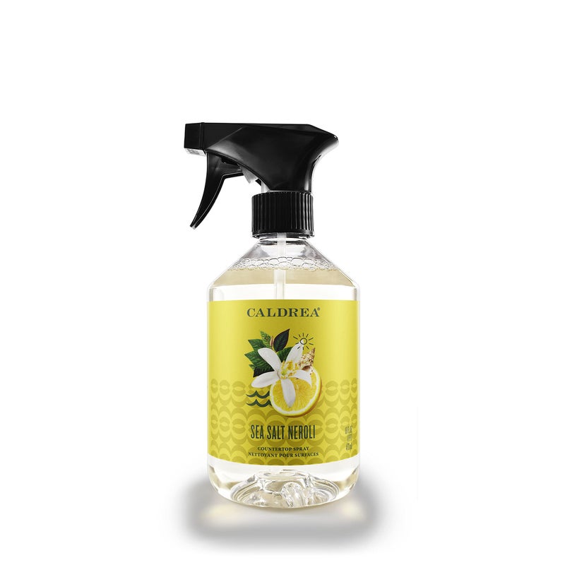 Caldrea Multi-surface Countertop Spray Cleaner, Made with Vegetable Protein Extract, Sea Salt Neroli Scent, 16 oz - Image 1