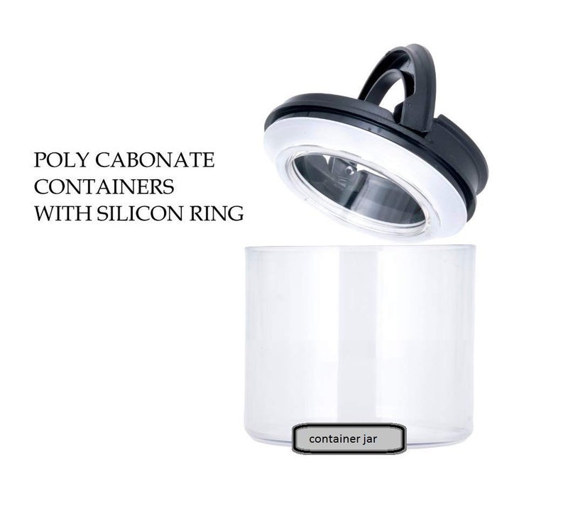 SYGNIUS masala container Airtight Unbreakable Polycarbonate Jar Set for Kitchen Storage of Spices Pickle and Dry Fruits with 360 Rotating Tray 4pcs 300 ML - Image 3