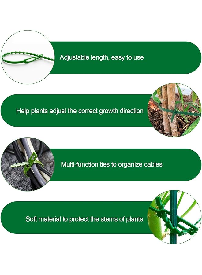 erorex 200Pcs Adjustable Garden Ties 5 Inch Plant Twist Ties Flexible Cable Zip Ties Garden Plant Support Ties Secure Vine Ties Multi Use Garden Ties Plastic Plant Ties For Gardening Secure Vine Green - Image 4