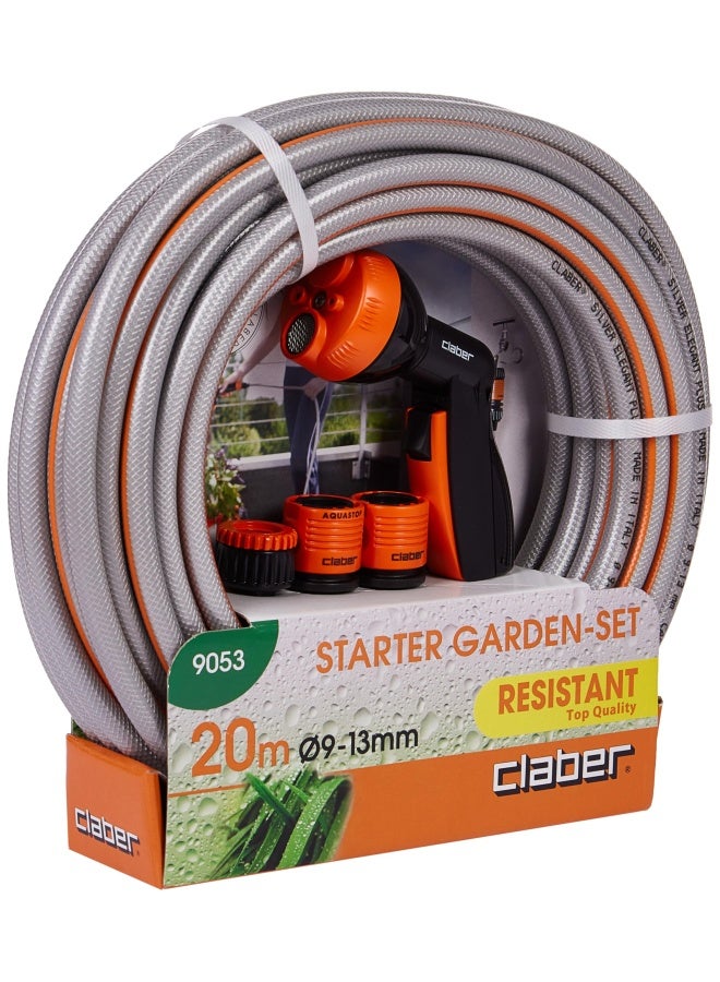 Claber طقم حديقة مبتدئ مع خرطوم فضي بطول 20 مترًا D90530000  - Image 1