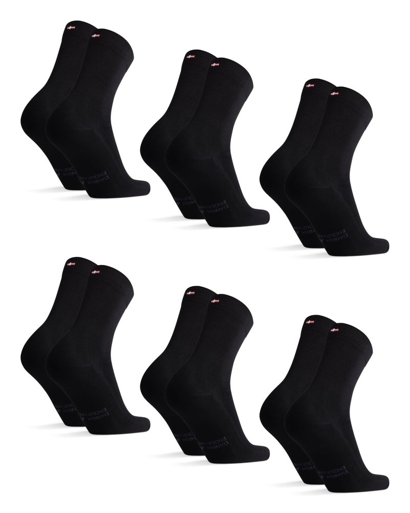 DANISH ENDURANCE Dress Socks, Soft & Breathable for Men & Women, 6-Pack, Black, US Men 13.5-16.0 - Image 1