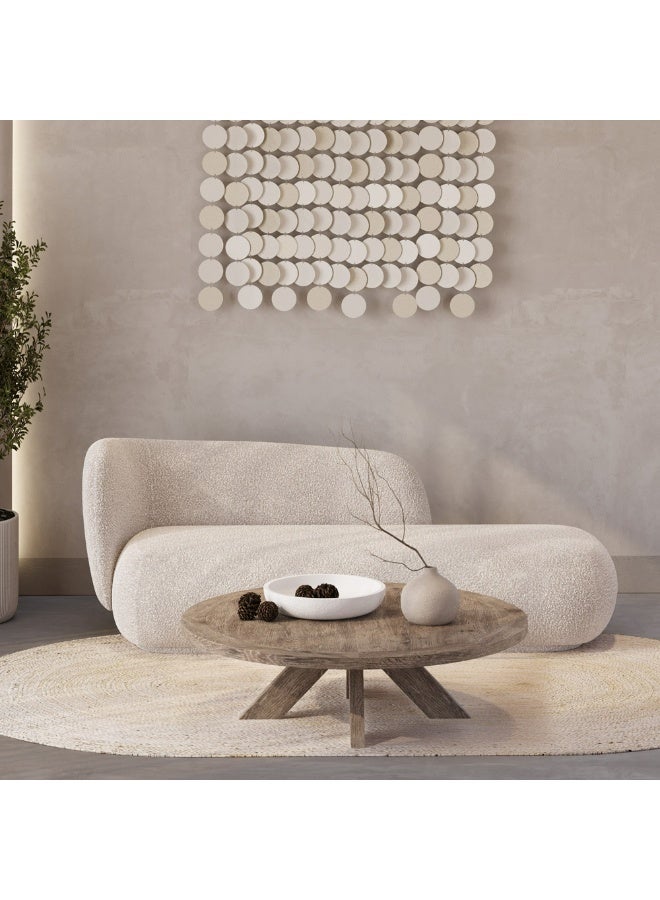 الهوم كنب بوكل بمقعدين بلون بيج محايد، خشب سويدي من الهوم - Image 1