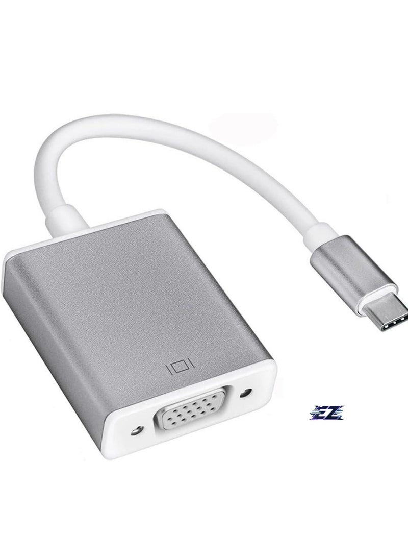 Gulf Trend USB Type C to VGA Adapter, USB-C to VGA, Thunderbolt 3 to VGA Adapter, Full HD 1080P Video Output, Compatible with Multiple Branded Devices – Perfect for Laptops, Tablets, and Monitors - Image 1