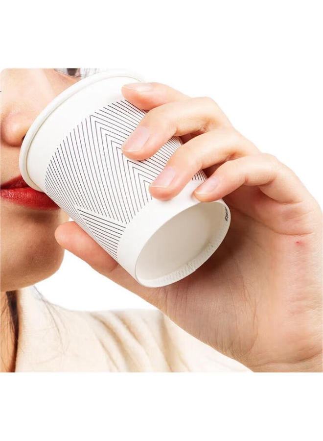Deli 228Ml Thick Disposable Paper Cups, Heat-Resistant High-Temperature Cups/Water Cups, White, 50 Count - Image 3