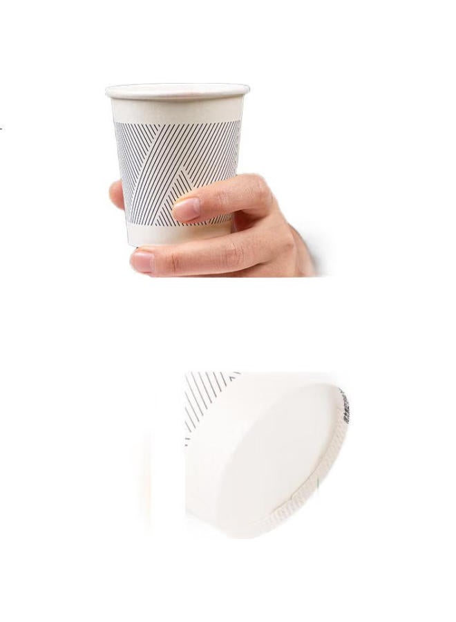 Deli 228Ml Thick Disposable Paper Cups, Heat-Resistant High-Temperature Cups/Water Cups, White, 50 Count - Image 1