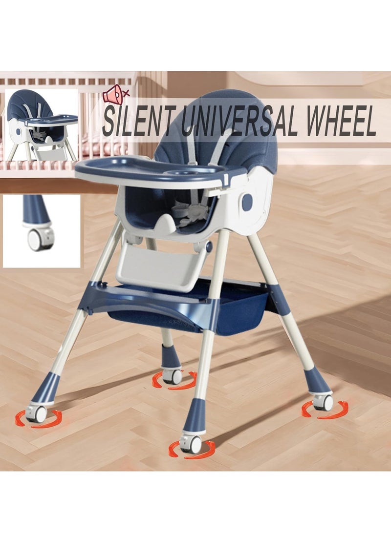 spa luxetique 6-in-1 Baby High Chair for Babies and Toddlers, 4 Gear Adjustable Backrest & Height Foldable Infant Baby Feeding Rocking Chair for Eating with Detachable Double Tray and convertible Leg Support Plate  - Image 4