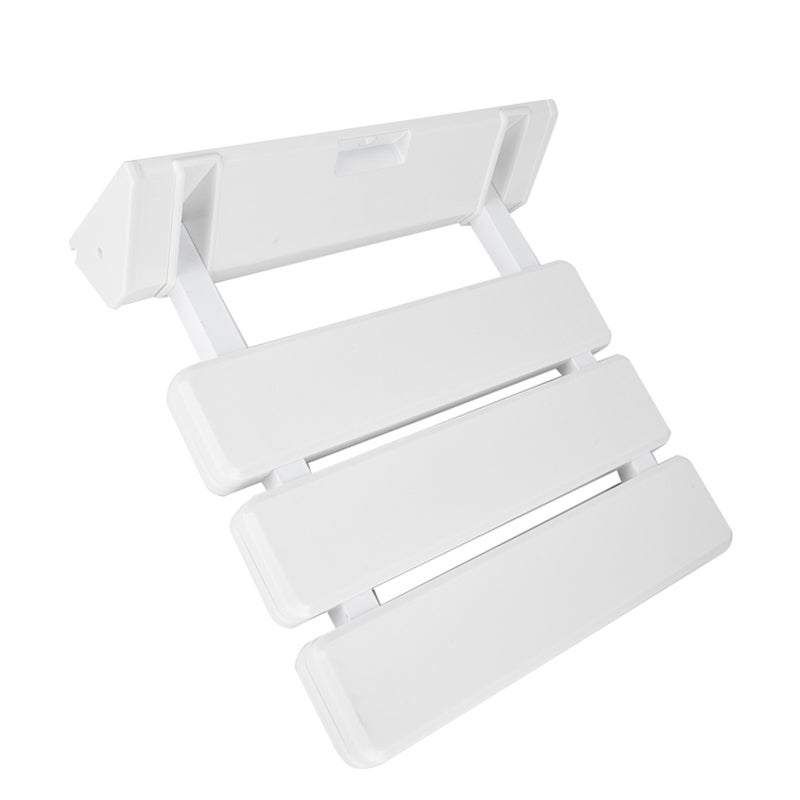 Wall Mounted Drop Leaf Shower Seat Foldable Bathroom Bench for Home Sauna Room Use White - Image 3