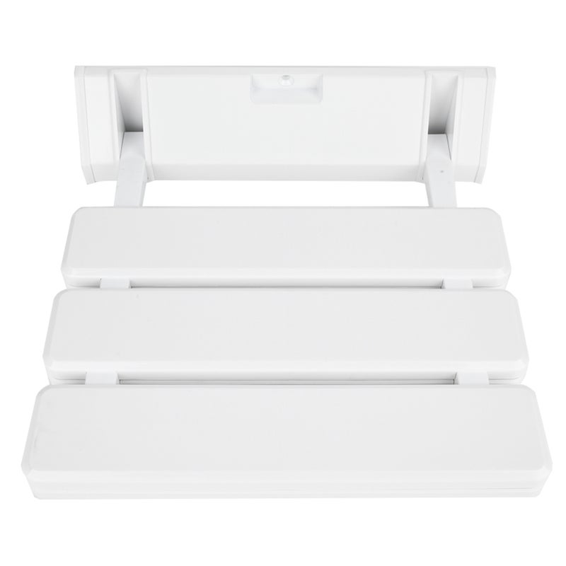 Wall Mounted Drop Leaf Shower Seat Foldable Bathroom Bench for Home Sauna Room Use White - Image 5