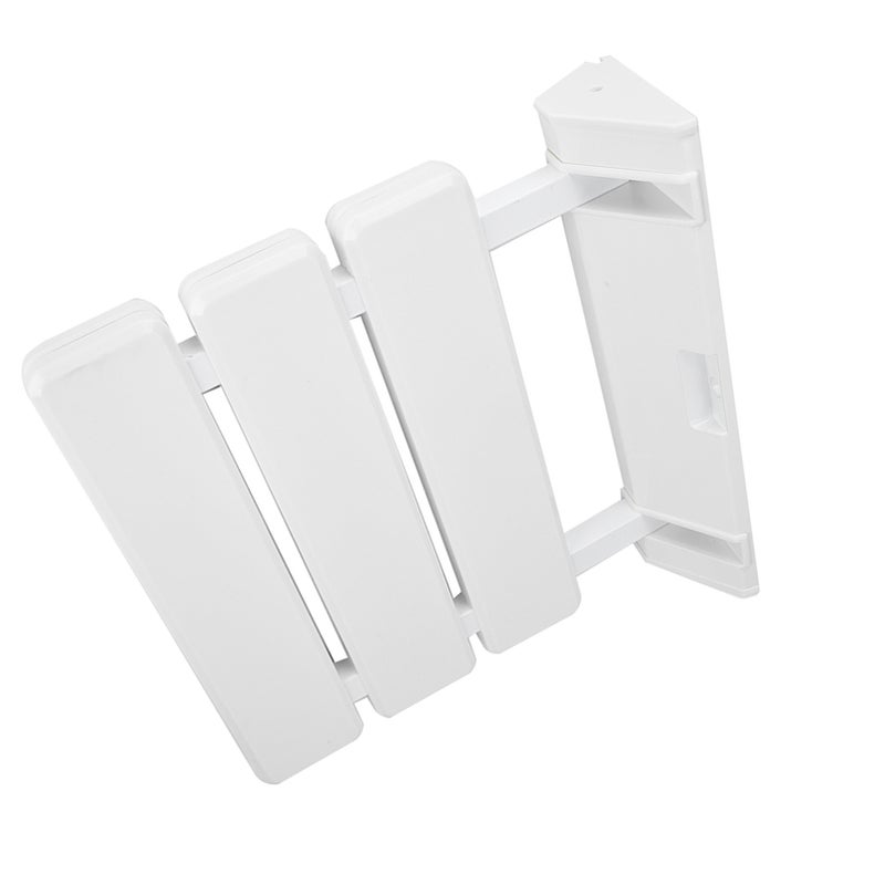 Wall Mounted Drop Leaf Shower Seat Foldable Bathroom Bench for Home Sauna Room Use White - Image 2