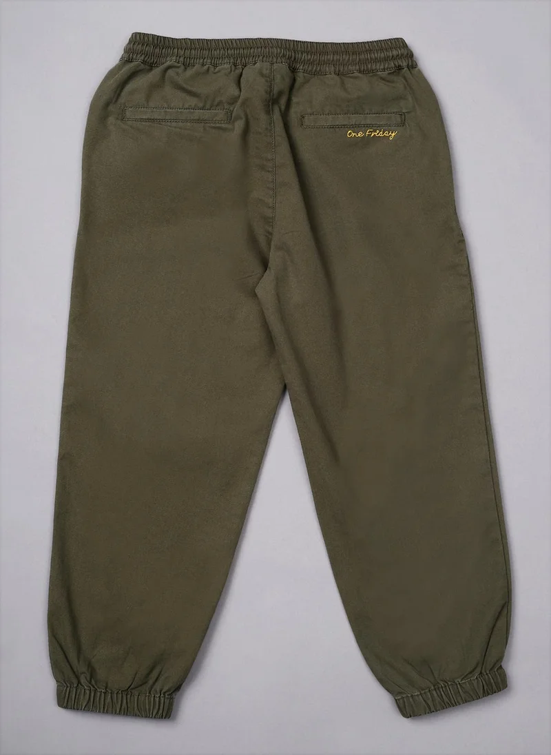 One Friday One Friday Boys Sage Green Solid Jogger