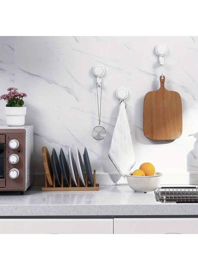 4pcs White Suction Cup Towel Hooks No Damage Wall Mounted Strong Vacuum Shower Rack - Image 4