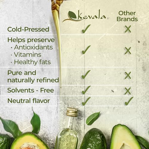 Kevala Avocado Oil – Cold Pressed | Non‑GMO Project Verified & Kosher | Multipurpose for High Smoke Point Cooking, Roasting, Sautéing & Skin Moisturizing – Ideal Kitchen Staple – 128 Fl Oz (Pack of 1) - Image 2